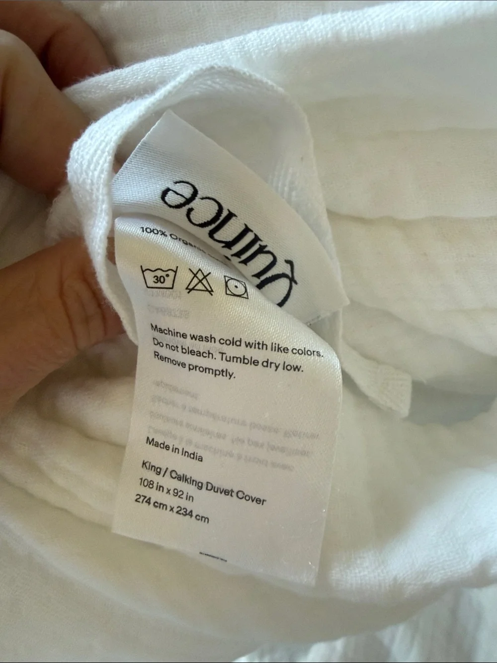 NWOT Quince Organic Cotton Gauze Duvet Set King Cal King White (1)